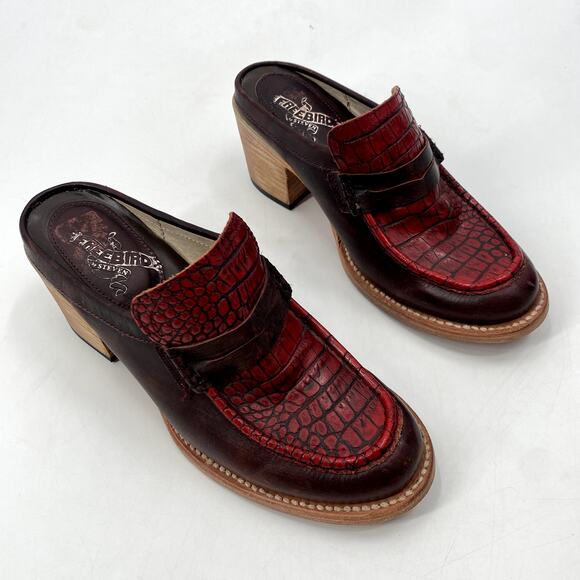 Freebird 8 Collins Red Heeled Mules - Picture 3 of 8